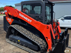 Kubota skid steer with clean vinyl decals and company branding