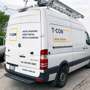 Commercial van with custom decals for small business